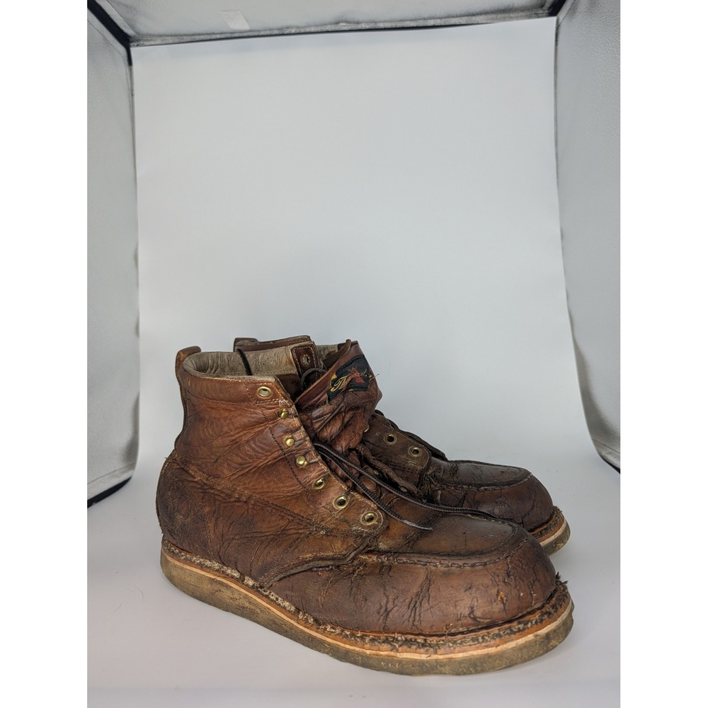 Thorogood American Heritage Brown Leather Steel Toe Moc Toe Work Boots Mens 11